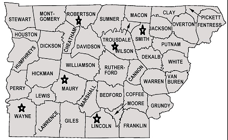 CENTRAL TENNESSEE COUNTIES