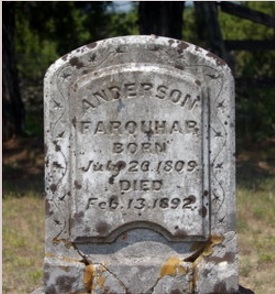 Anderson Farquhar headstone Cauble Cemetery