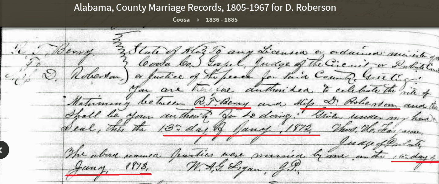 RT BERRY marriage record B