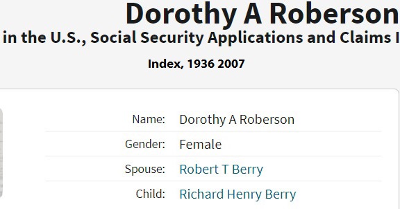 Mrs Dotha Ann Berry 1940 D Social security