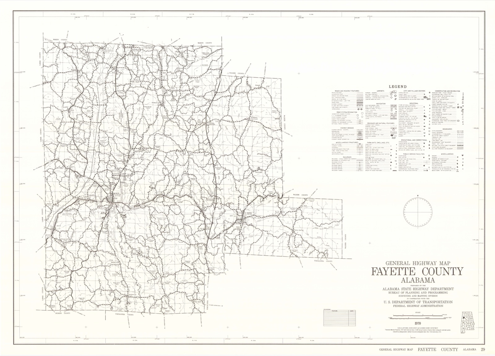 General highway map of Fayette County, Alabama
