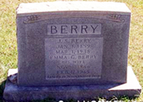 John Saunders Berry Emma G. Berry Walnut Grove Cemetery
