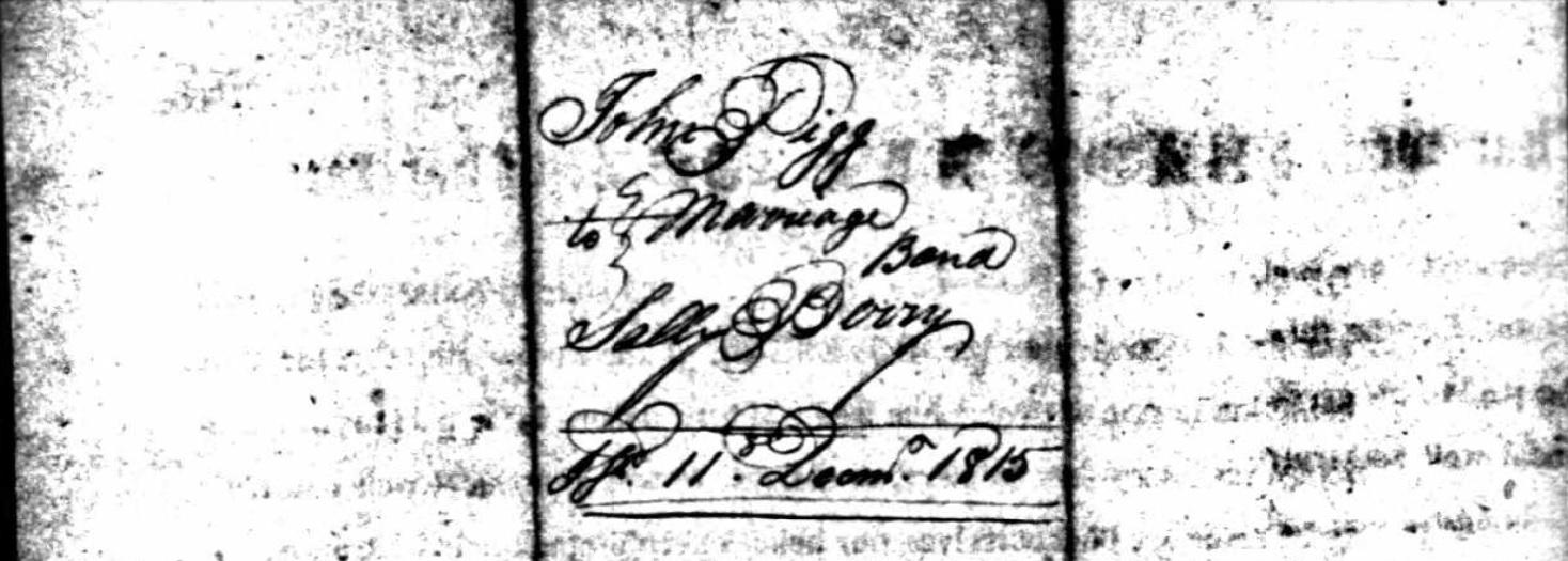 Sarah Cate Berry Pigg Bond 1815